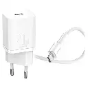 Baseus Caricabatterie USB-C 20W Super-Si Quick + Cavo Type-C To Lightning (1m) White TZCCSUP-B02.webp