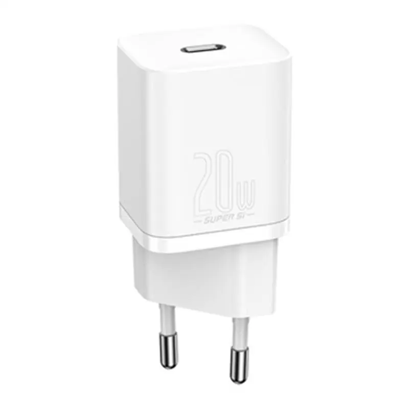 Baseus Caricabatterie USB-C 20W Super-Si Quick + Cavo Type-C To Lightning (1m) White TZCCSUP-B02.webp