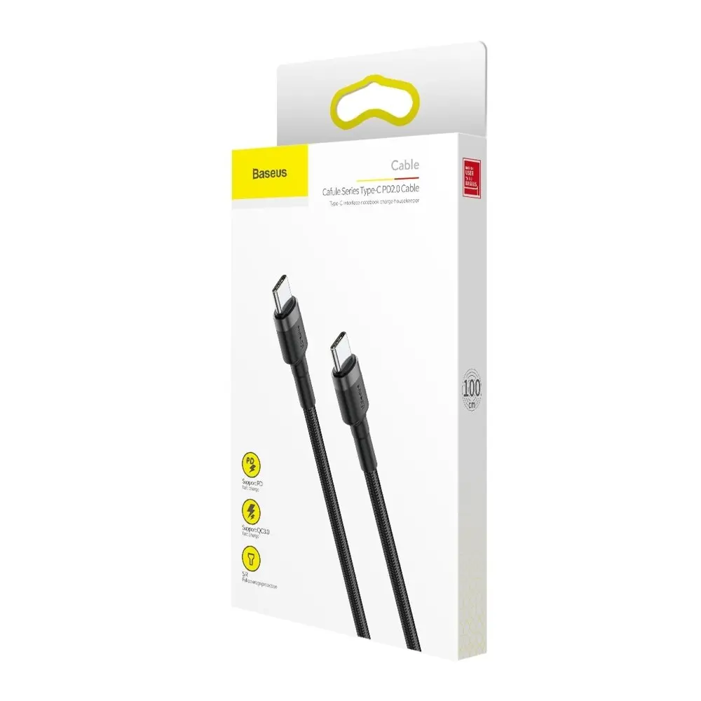 Baseus Cavo Dati Type-C to Type-C (1m) 60W Cafule Black CATKLF-GG1.webp
