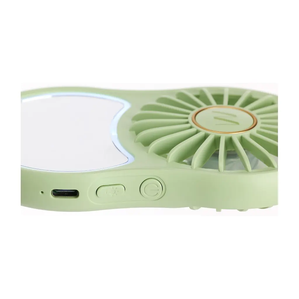 Muitomas Mini Ventilatore Portatile Con Specchio e Luce Green MIRRORFANGN.webp