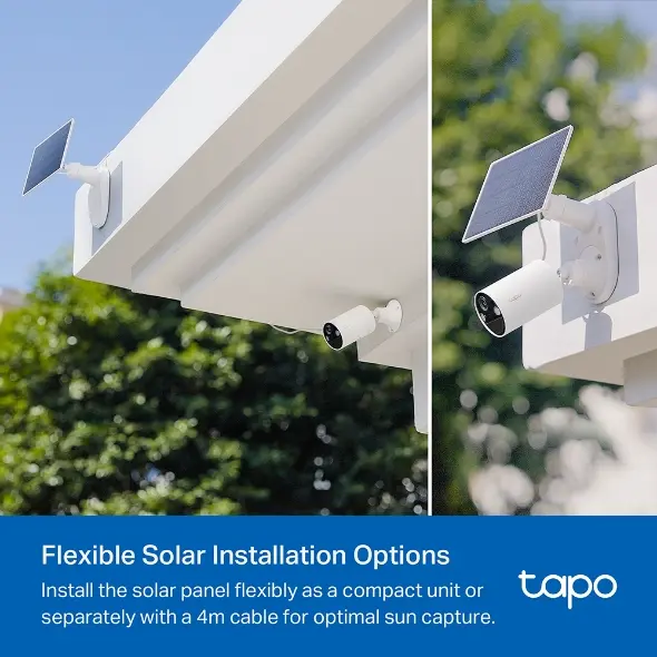 Tapo Smart Camera TC82KIT Outdoor Indoor 2K Con Pannello Solare White .webp