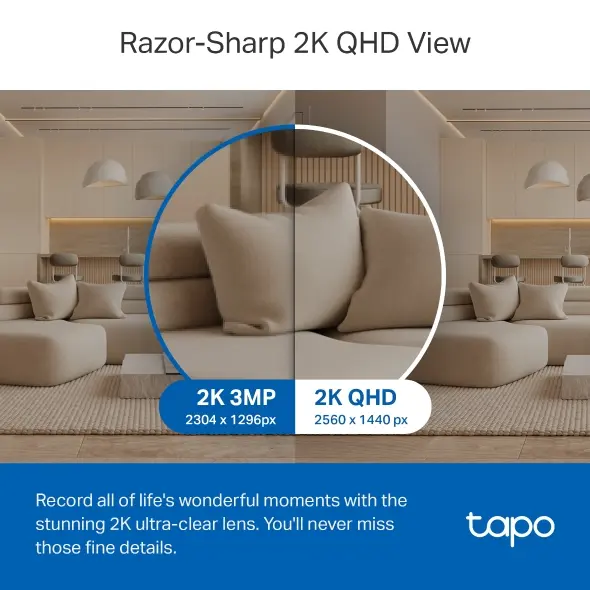 TP-Link Tapo Smart Camera Indoor TC72 2K Con Smart AI White.webp