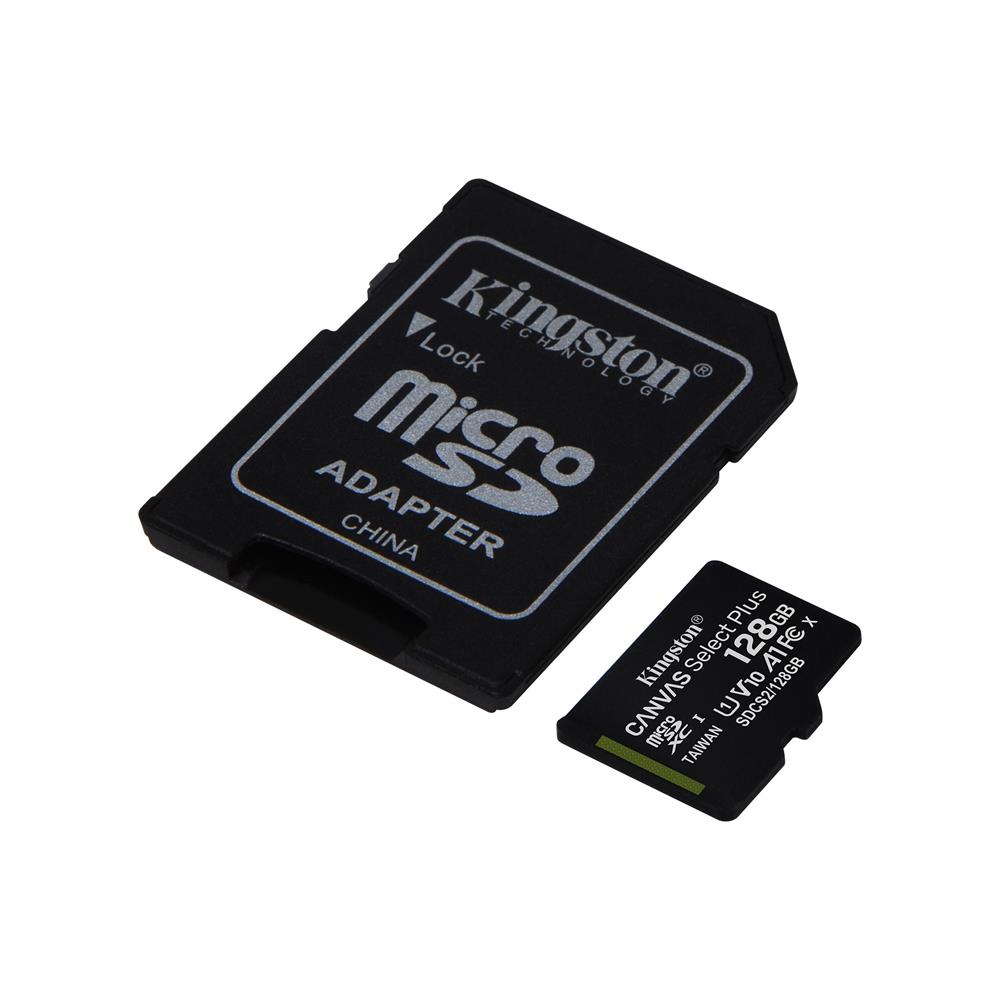 MicroSd 128GB Kingston classe 10 SDCS2/128GB micSDHC canvas select plus 100MB/s con adattatore