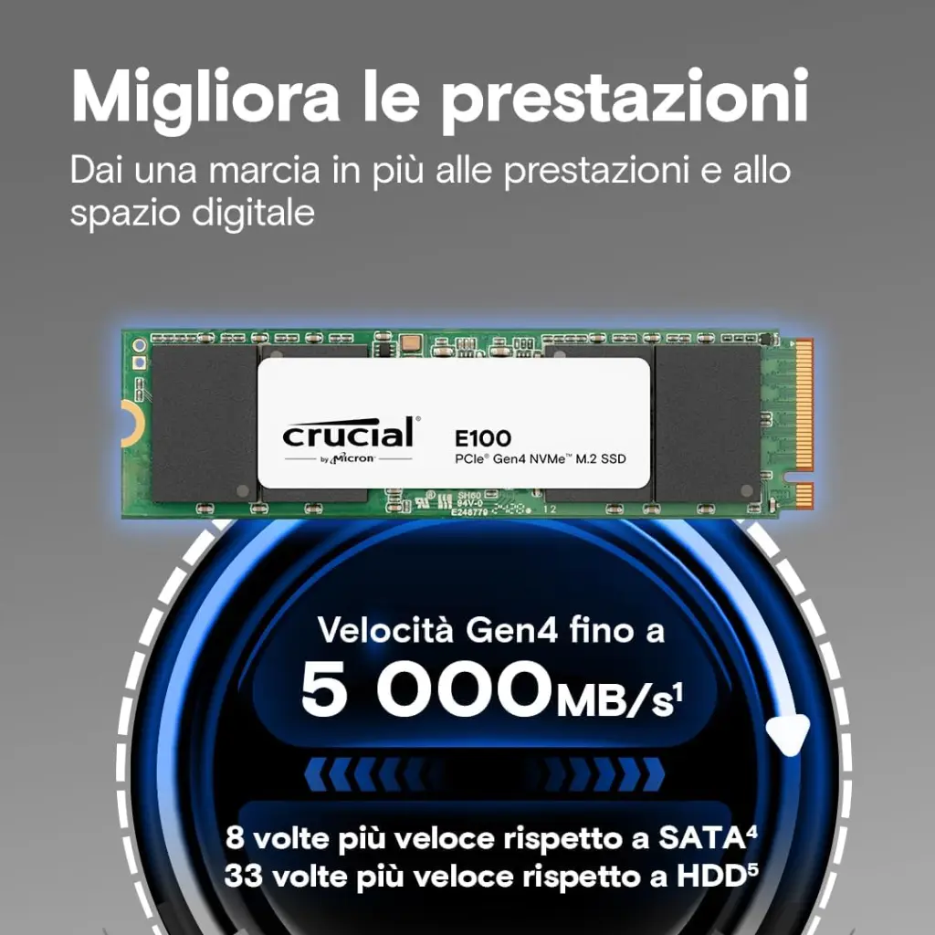 Crucial SSD 480GB M.2 NVMe PCle 4.0 E100 CT480E100SSD8.webp
