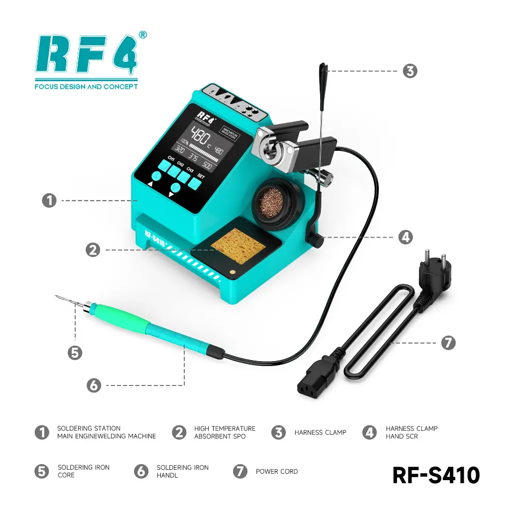RF4 Stazione di Microsaldatura Intelligente Antistatica (S410) .webp