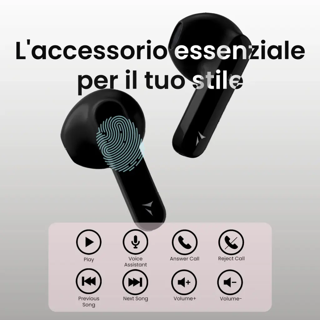 Techmade Auricolari Bluetooth Con Box Di Ricarica Super Slim Black TM-T51-BK.webp
