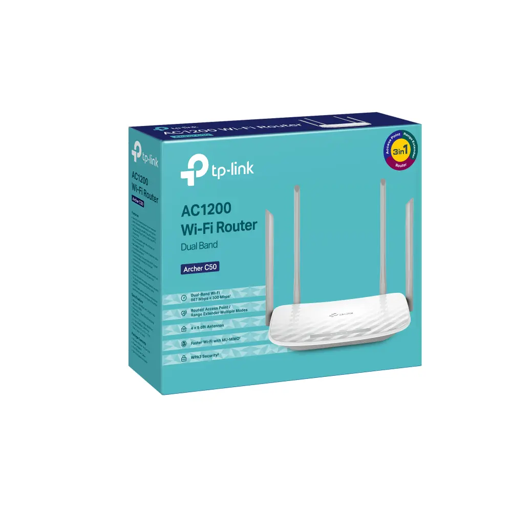TP-Link Router Archer C50 Wi-Fi AC1200 White ARCHERC50 .webp