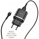 Caricabatteria USB Hoco 18W + cavo MicroUsb black N3.M
