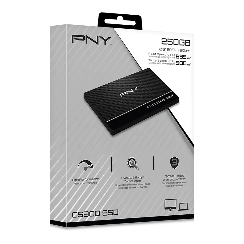 PNY SSD 250GB CS900 SATA III 2.5" SSD7CS900-250-RB.webp