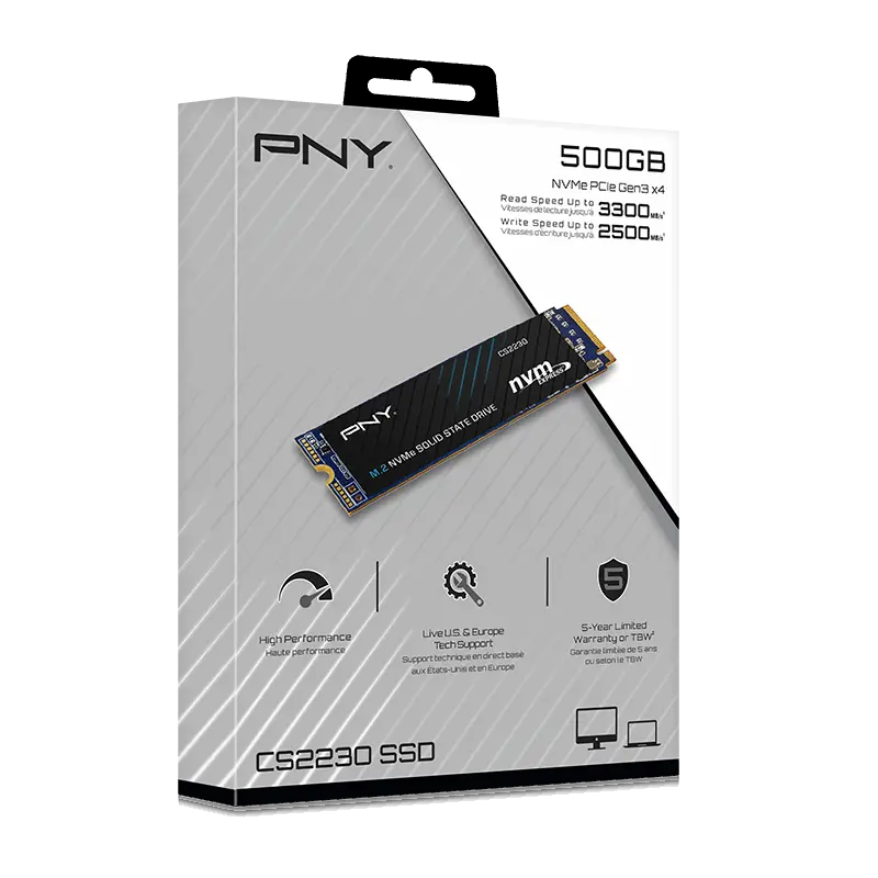 PNY SSD 500GB M.2 NVMe CS2230 M280CS2230-500-RB.webp