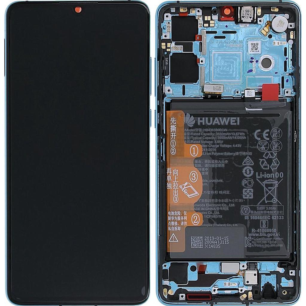 Huawei Display LCD P30 (New Version) (system 11.0.0 or higher) Aurora Blue Con Batteria 02354HRH