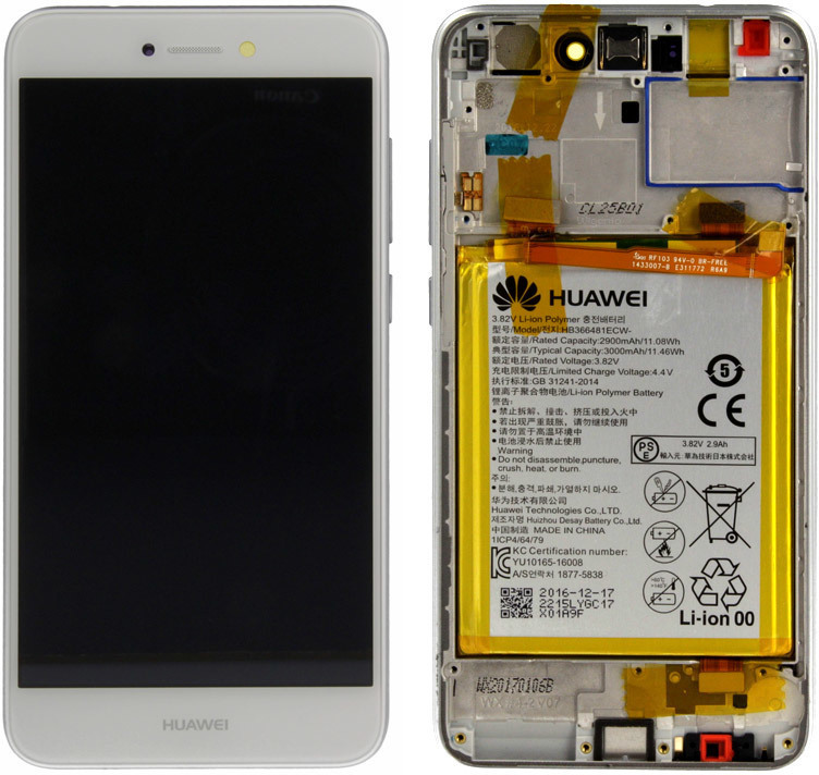 Huawei Display LCD P8 Lite 2017 Honor 8 Lite White Con Batteria 02351DNG 02351VBS