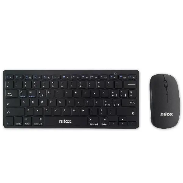 Nilox Kit Tastiera e Mouse Wireless Slim Black NXKMMB00001