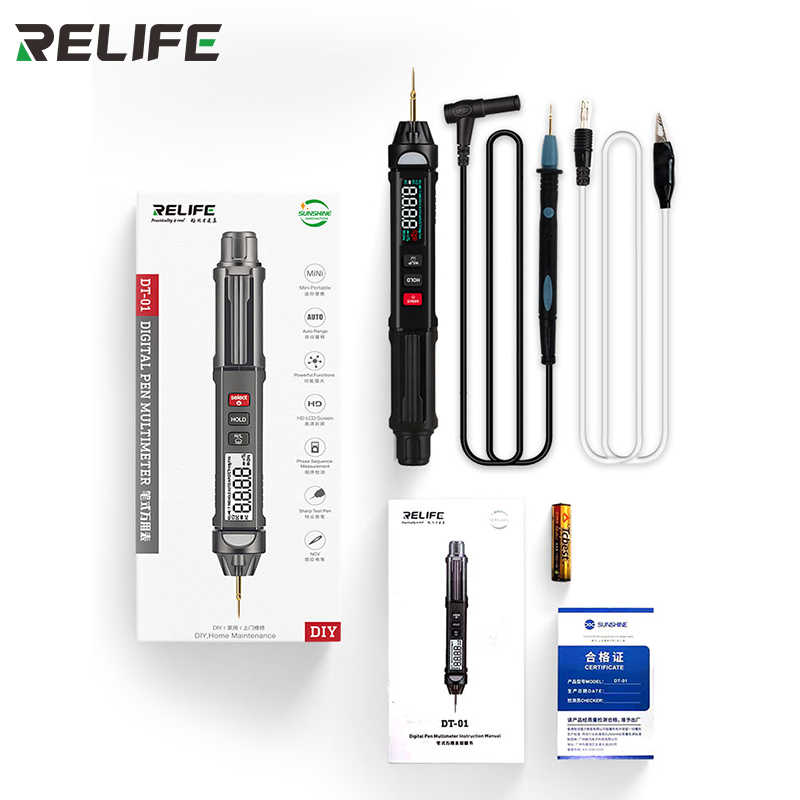 Relife Multimetro Tester Digitale Mini Tipo Penna DT-02