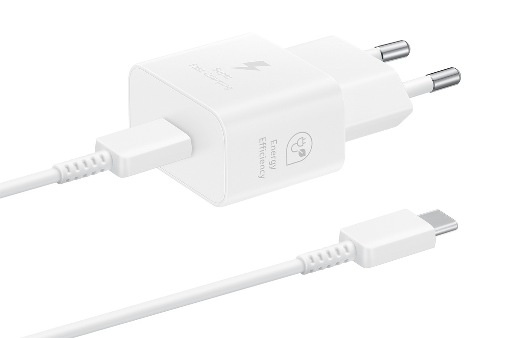 Samsung Caricabatterie USB-C 25W + Cavo Type-C Super Fast Charge White EP-T2510XWEGEU