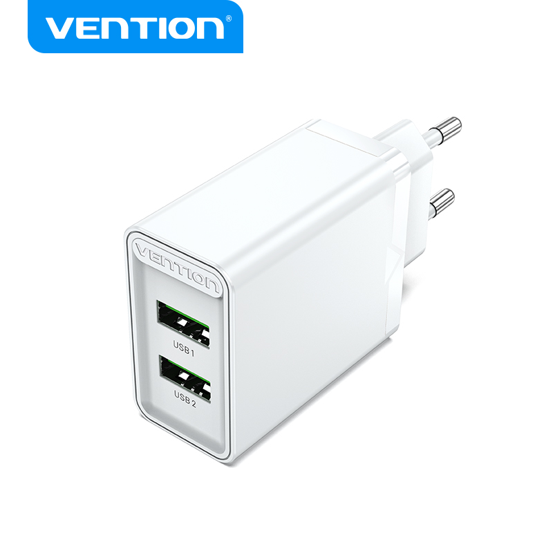 Vention Caricabatterie 2 Porte (2 USB) 18W White FBAW0-EU