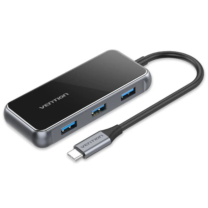 Vention Hub Type-C 6 in 1 3 USB 3.0, 1 HDMI 4K, 1 Display Port Gray TFFHB