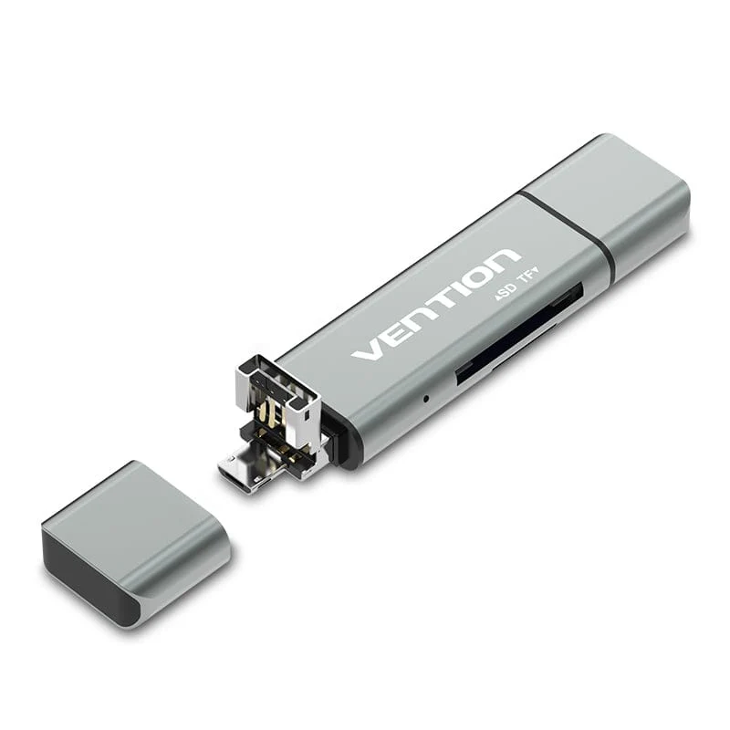 Vention Card Reader multi-function USB + USB-C + Micro-USB gray CCJH0