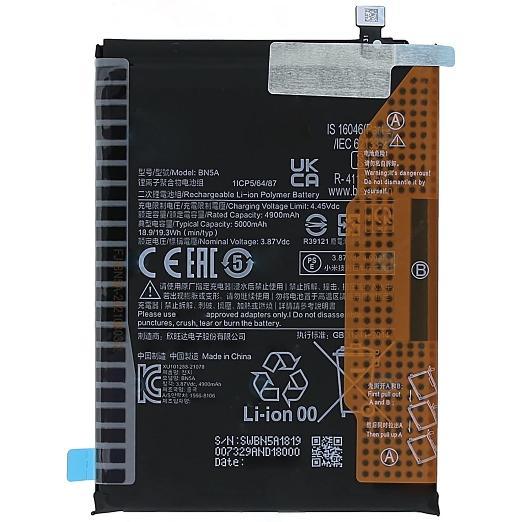 Xiaomi Batteria Service Pack Note 10 5G Poco M3 Pro BN5A 460200008SLM 46020000835Z
