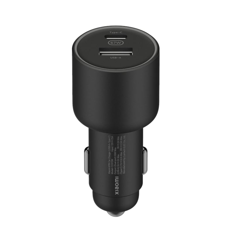 Xiaomi Caricabatteria per Auto 2 Porte (USB+USB-C) 67W Black BHR6814GL