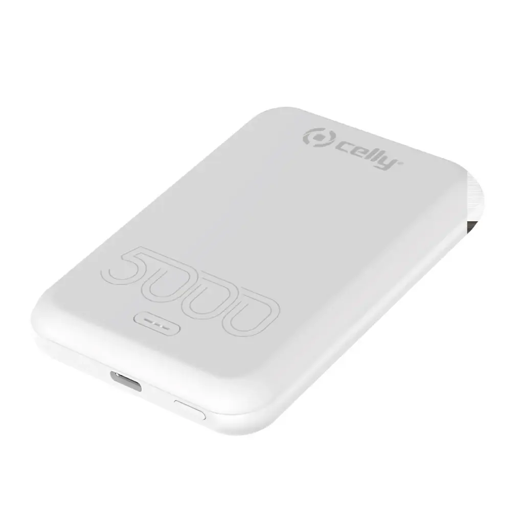 Celly Power Bank 5000mAh 15W MagSafe Magnetic Wireless White MAGPB5000EVOWH