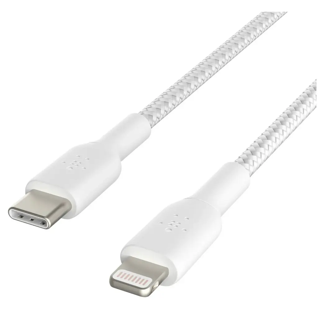 Belkin Data Cable Type-C to Lightning 1m In Nylon White (MFI) CAA004BT1MWH