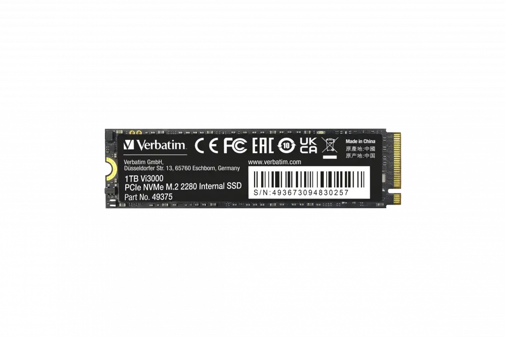Verbatim SSD 1TB NMVe PCIe M.2 VI3000 49375