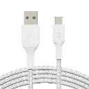 Belkin Data Cable Type-C 2m In Nylon White CAB002BT2MWH
