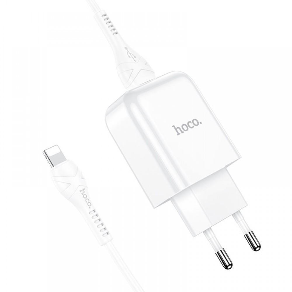 Hoco USB charger 2.1A + Lightning white cable N2