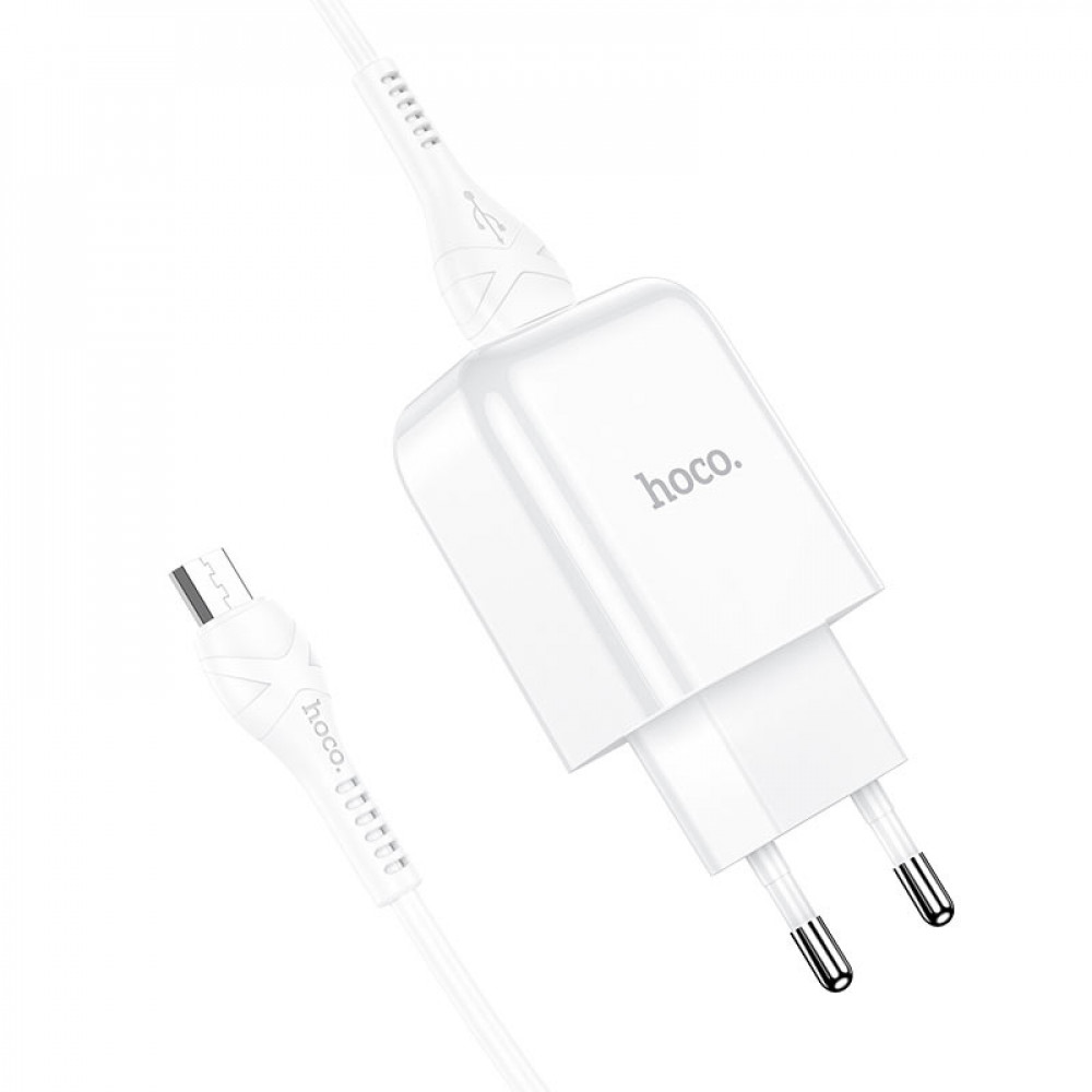 Hoco USB charger 2.1A + Micro USB white cable N2