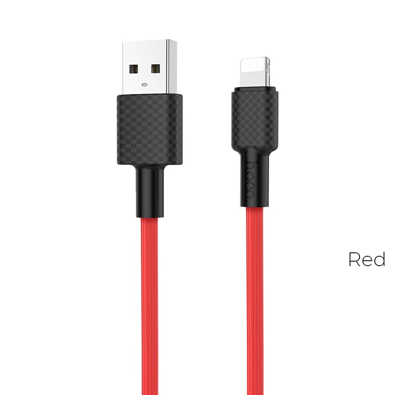 Hoco data cable Lightning 2A 1mt superior style red X29