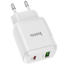 Hoco charger USB 20W 2x ports (USB + USB-C) white N5