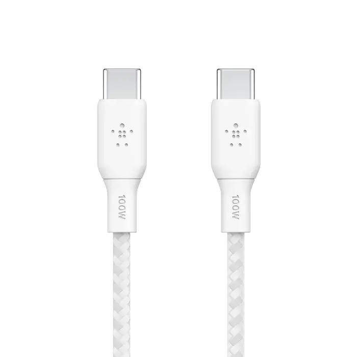 Belkin Cavo Dati Type-C to Type-C 100W 3 m In Nylon White CAB014BT3MWH