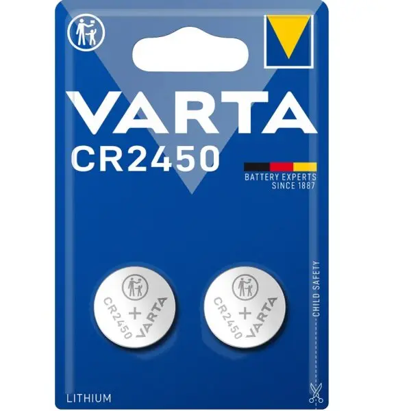 Varta Batteria a Bottone litio 3V 2 Pz CR2450 DL2450