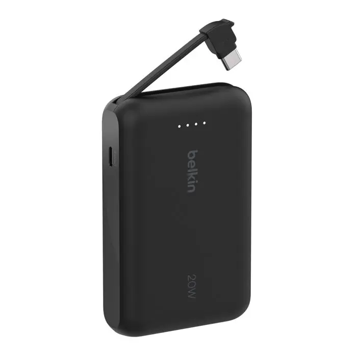 Belkin Power Bank 10000 mAh 20W con Cavo Dati Type-C Black BPB021HQBK