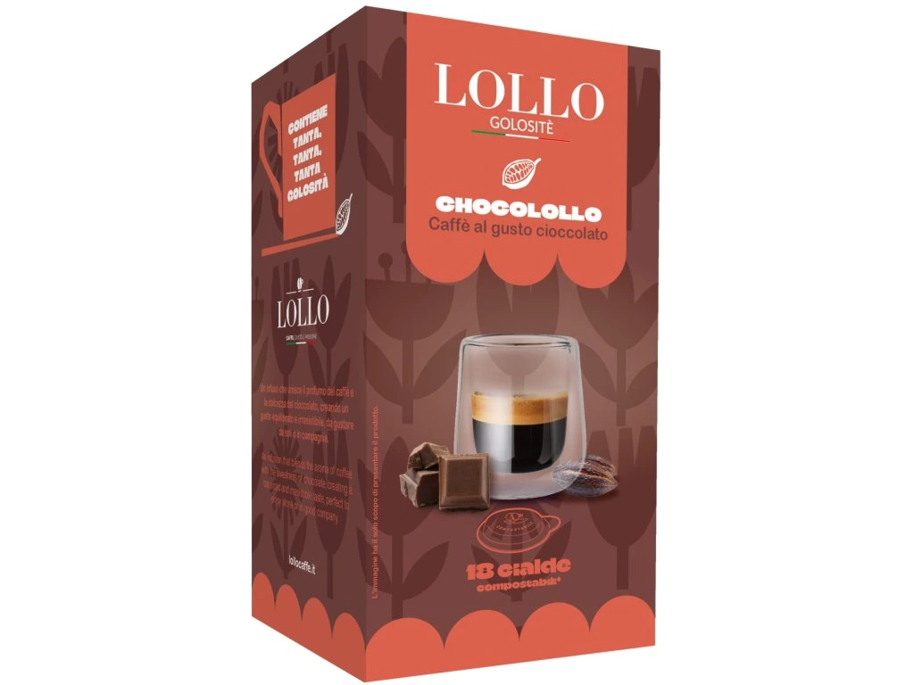 Lollo Golositè Box Caffè in Cialde Gusto Cioccolato 18 Pz