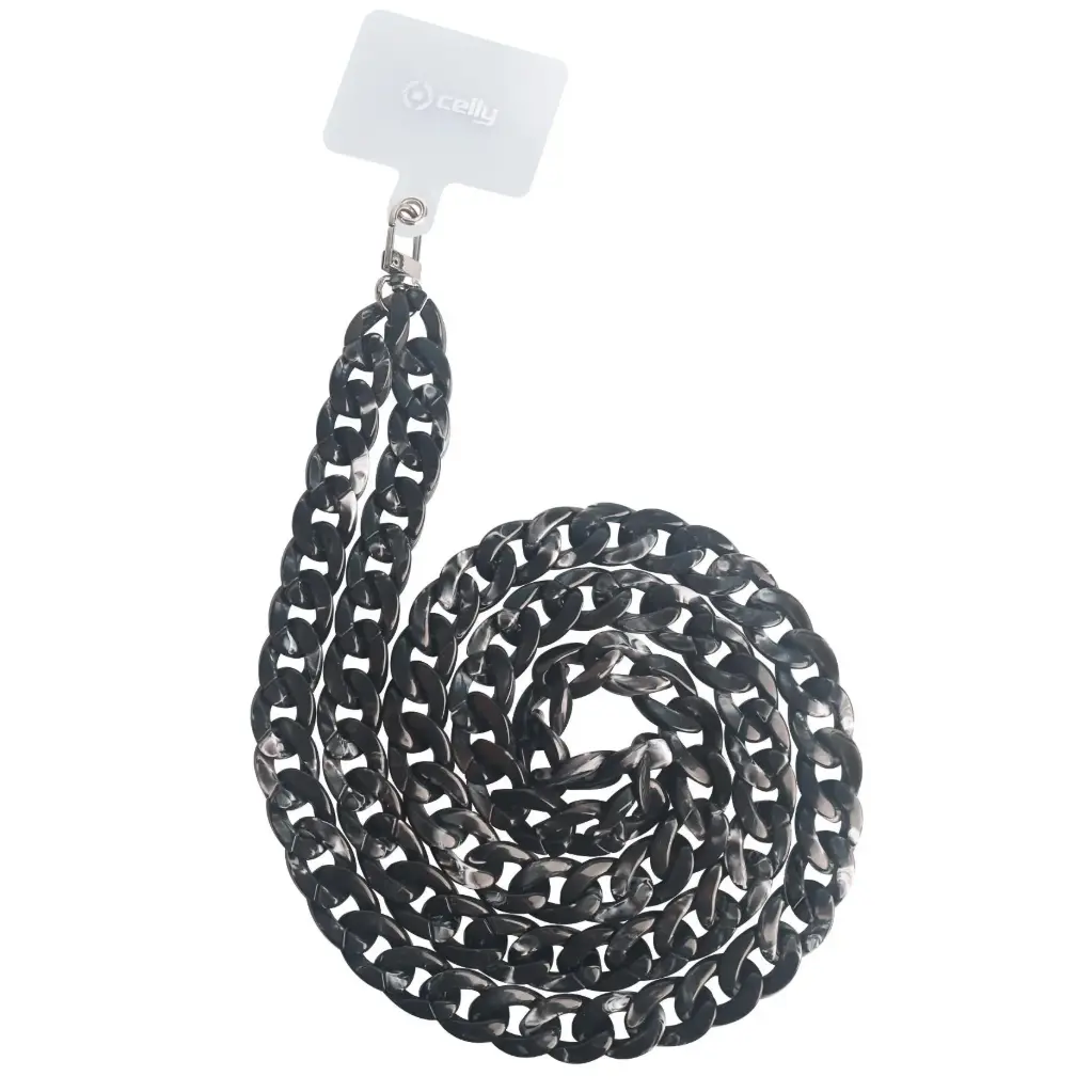 Celly Laccio Da Collo Effetto Marmo Con Badge 1,2 (m) Black LACETMARBLEBK