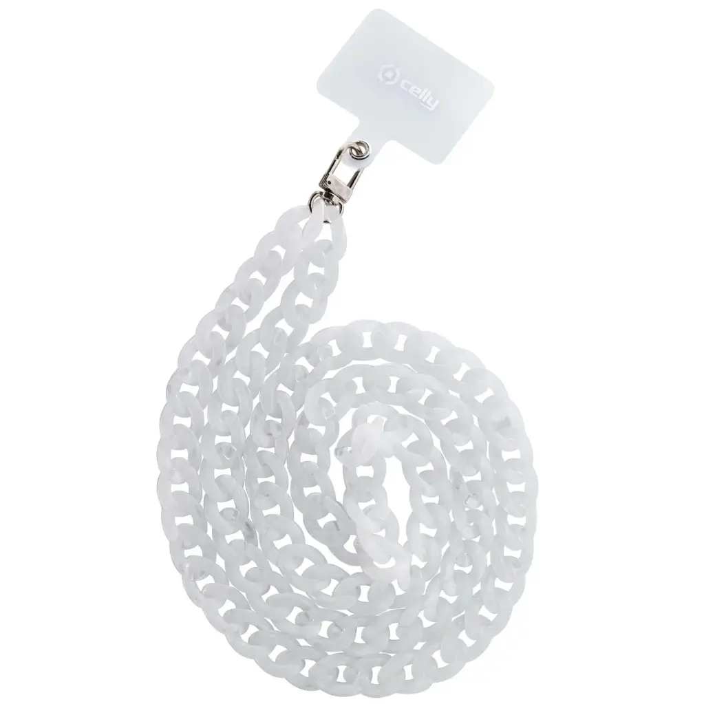 Celly Marble Effect Neck Strap with Badge 1.2 (m) White LACETMARBLEWH