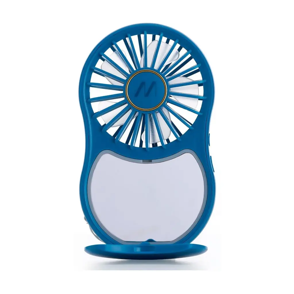 Muitomas Ventilatore Portatile Mini Con Specchio e Luce Blue MIRRORFANBL