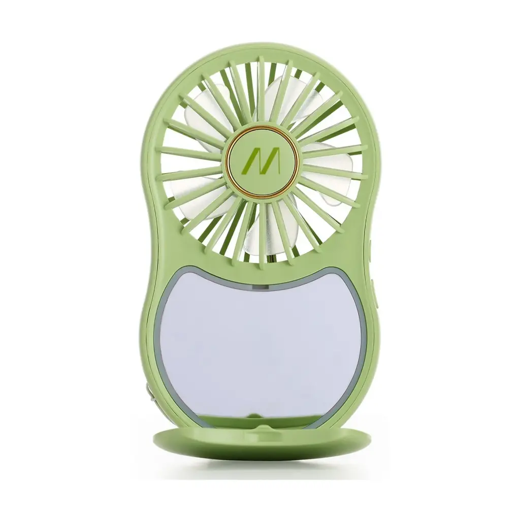 Muitomas Mini Ventilatore Portatile Con Specchio e Luce Green MIRRORFANGN