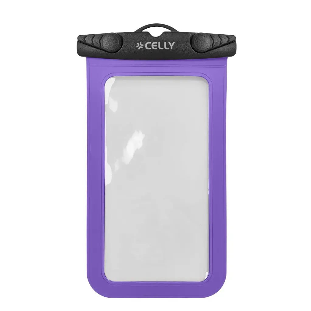 Celly Custodia Impermeabile Trasparente Fino A 7'' Lilac SPLASHBAG26LI