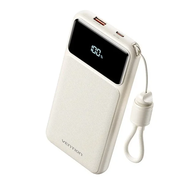 Vention Power Bank 10000 mAh 22.5W con Cavo Dati Type-C White (XGYW0-39-TY)