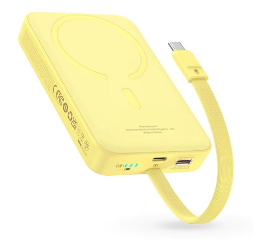 Baseus Power Bank 10000mAh 30W MagSafe Magnetic Wireless Mini Fast Charge with cable Type-C lemon yellow P1002210BY23-00