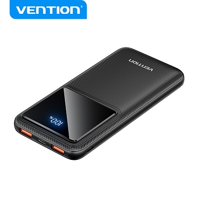 Vention Power Bank 10000mAh 22.5W with Display LED Black FHKB0