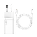 Baseus Charger USB-C 20W Super-Si Quick + Cavo Type-C To Lightning (1m) White TZCCSUP-B02