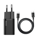 Baseus Charger USB-C 25W + Cable Type-C to Type-C (1m) Black TZCCSUP-L01