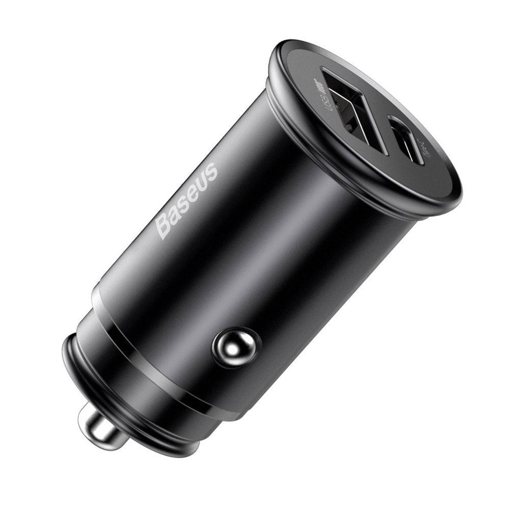 Baseus Charger for Auto 2 Ports (USB + USB-C) 30W Black CCYS-C01