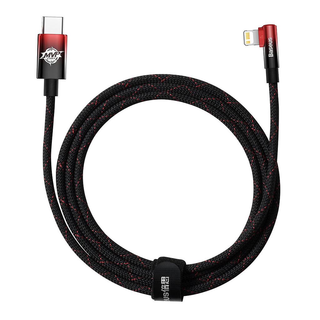 Baseus Data Cable Type-C to Lightning 20W 2mt MVP 2 Elbow-shaped red black CAVP000320