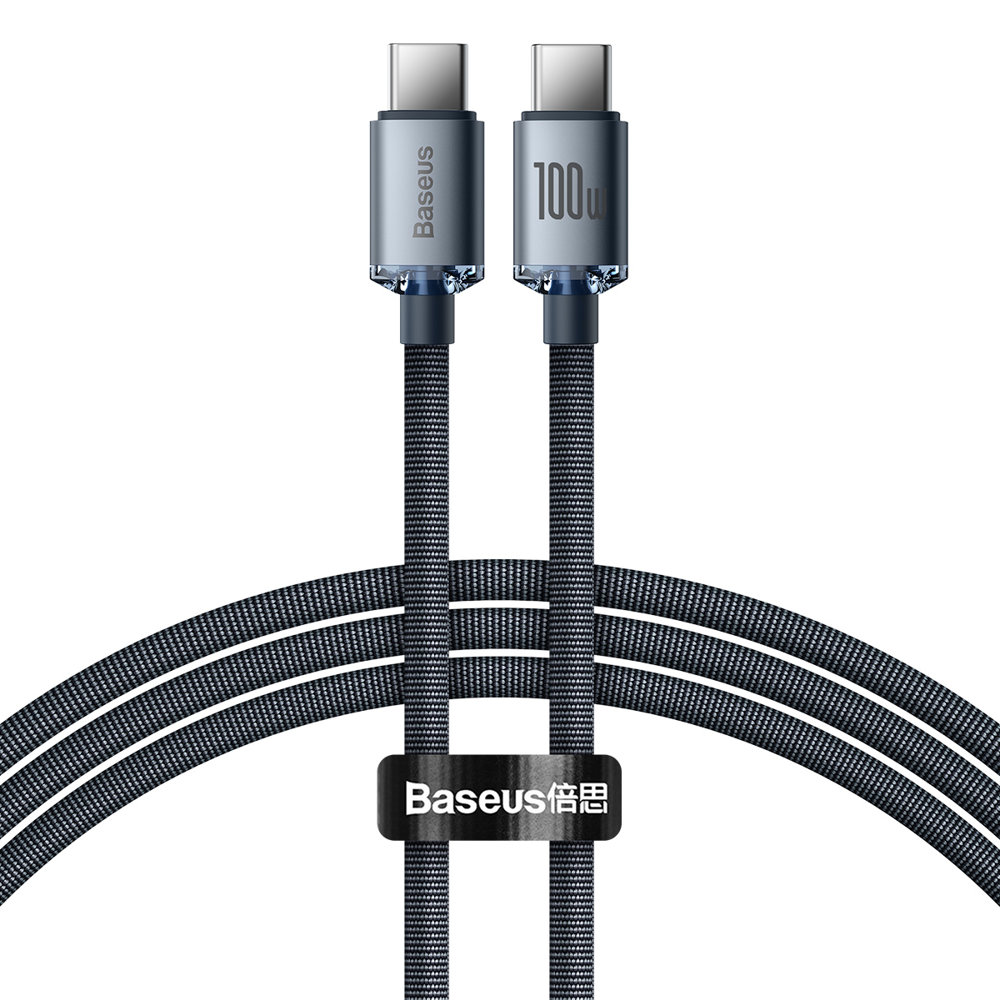Baseus Data Cable Type-C to Type-C 100W 2mt Crystal Shine Series black CAJY000701