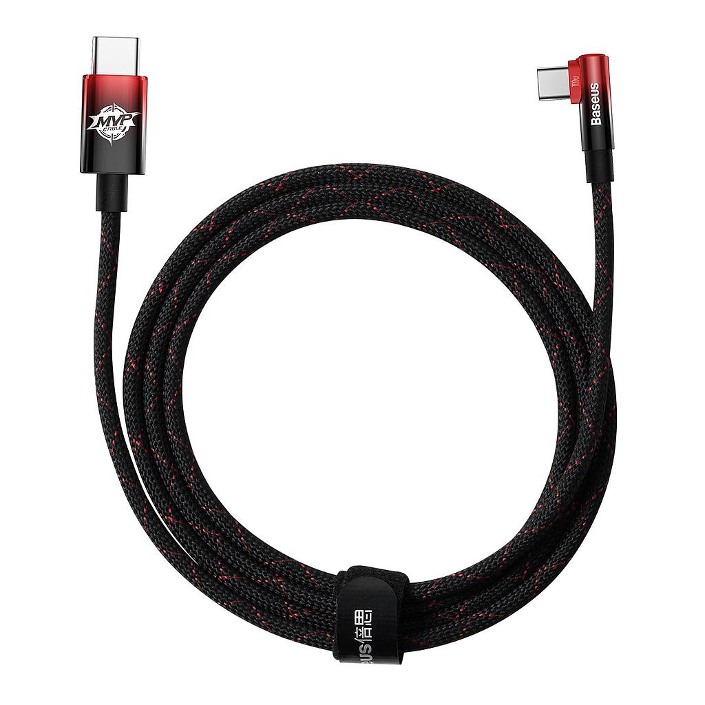 Baseus MVP 2 Elbow-shaped data cable Type-C to Type-C 100W 2mt red black CAVP000720